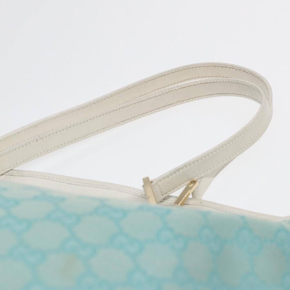 GUCCI GG Canvas Tote Bag Light Blue White Gold 002 002 - Picture 8 of 16